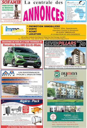 La Centrale des Annonces N° 1337 Semaine du 22 au 28 Janvier 2017