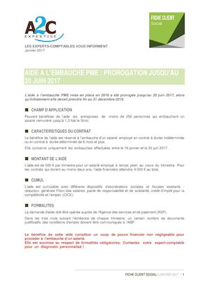 Fiche Social : Aide à l'embauche PME