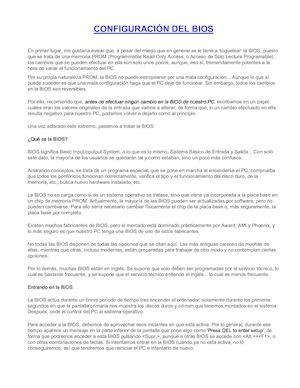 Configuración Bios