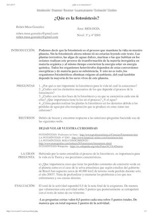 ¿Qúe Es La Fotosístesis?