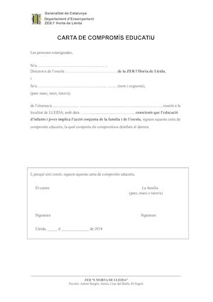 CARTA DE COMPROMÍS EDUCATIU