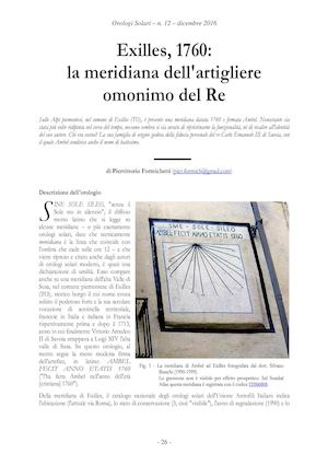 Exilles, 1760: la meridiana dell'artigliere omonimo del Re