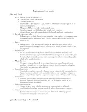 Reglas Para Un Buen Trabajo 11a