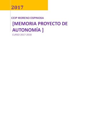 Proyecto De Autonomía Curso 17 18