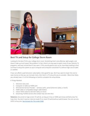 Best Tv Setup For College Dorm
