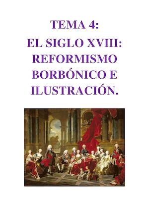 El siglo XVIII: reformismo borbónico e Ilustración