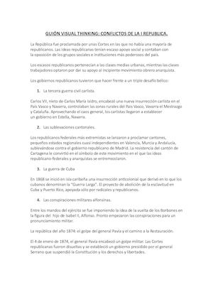 Guion: Conflictos de la I República