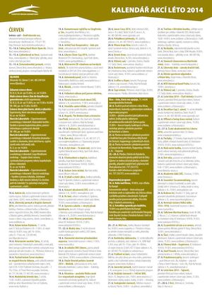 Kalendář akcí léto 2014