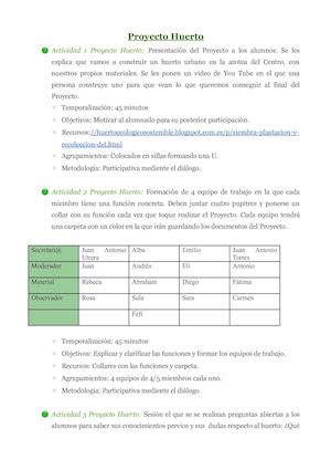 Proyecto Huerto 4º Primaria