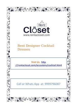Rent Cocktail Dress in Delhi NCR at Rent A Closet