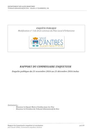 Mdc3 Enquête Publique Rapport Du Commissaire Enquêteur
