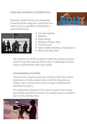 Codes And Conventions Of A Thriller Movie