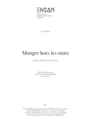 Manger Hors Les Murs, L'espace public et la cuisine de rue
