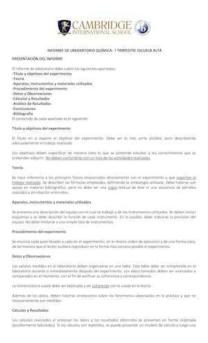Pautas Informe De Laboratorio