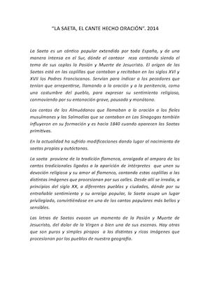 1. La Saeta Un Canto Hecho Oración