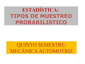 Clase 3 Tipos De Muestreo Probabilistico