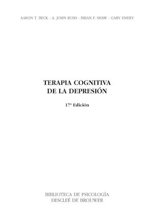 Terapia Cognitiva De La Depresión Beck
