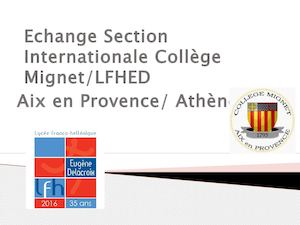 Echange Section Internationale Collège Mignet