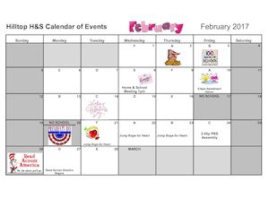 Home & School Calendar Feb 2017
