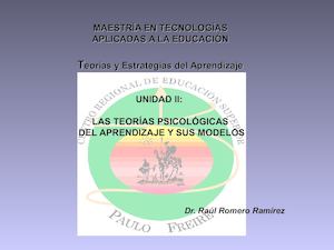 Teorias Psicologicas Del Aprendizaje