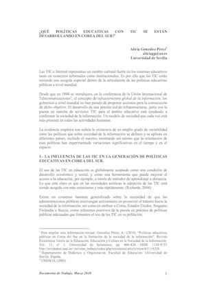 Politica Educativa En Corea