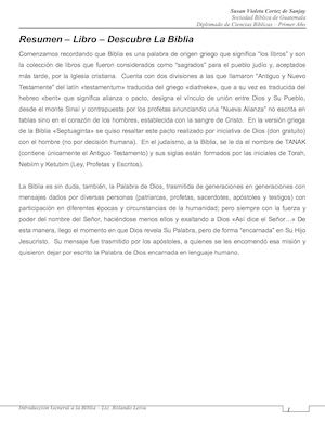 Resumen Descubramos La Biblia 01