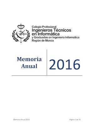 COITIMUR - Memoria Anual de 2016