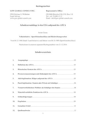 Gutachten USA - ATCA - Aliens Tort Claim Act !