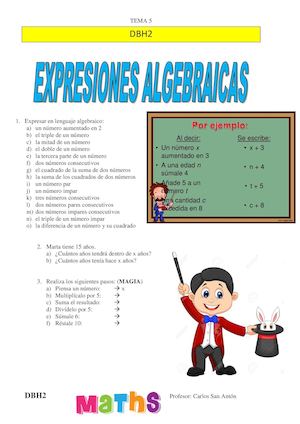 Dbh2 Tema5 Expresiones Algebraicas