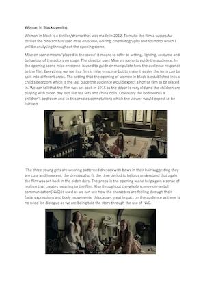 Woman In Black Opening Analysis