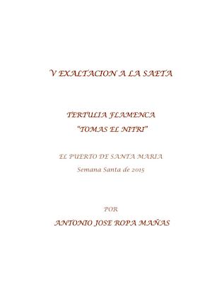V Exaltacion A La Saeta Version Libro
