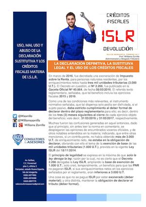 La Declaración Definitiva, La Sustitutiva Legal Y El Uso De Los Créditos Fiscales