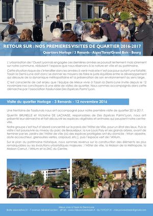 Retour sur nos 1ères visites de quartier 2016-2017