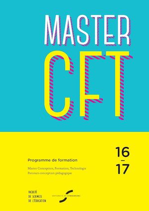 Programme de formation 2016 Master Conception Formation Technologie