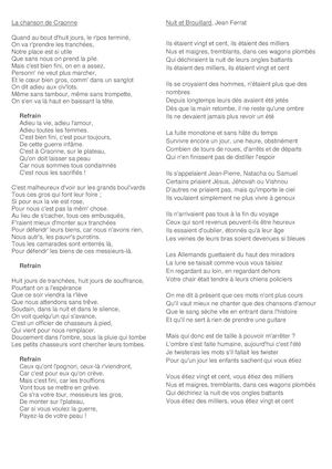 Chanson De Craonne Nuit Et Brouillard