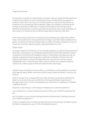 Lenguas De Guatemala