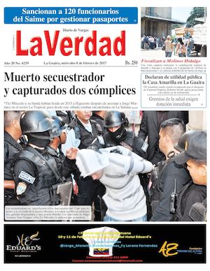 La Guaira, miercoles 08 de febrero de 2017 Año 20 No. 6259