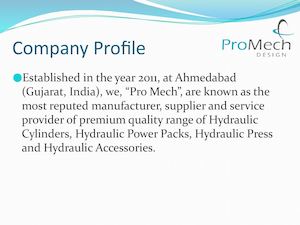 Promech Hydraulic Manufacturer Ahmedabad, Gujarat, India