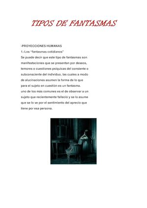 Tipos De Fantasmas