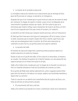 Resumen De La Educacion