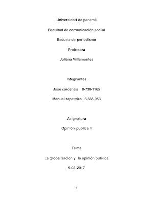 La Globalización Y La Opinión Publica Terminado