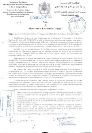 Sahara Occidental - position OIE