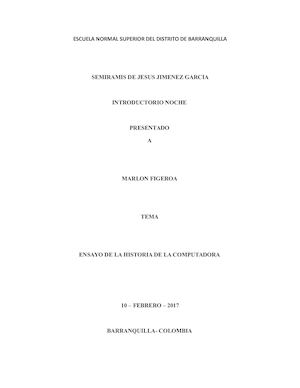Ensayo historia de la computadora
