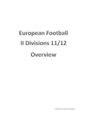 European Football Second Tiers, a pioneer study