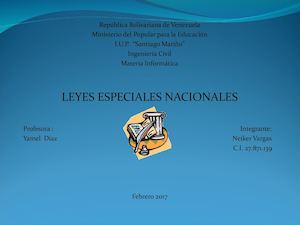 Leyes Especiales Nacionales