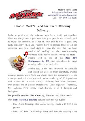 Choose Mark’s Feed For Event Catering Delivery