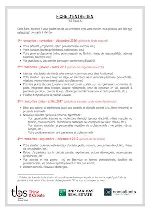 Fiche d'aide aux entretiens