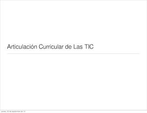 Articulación Curricular de las TIC