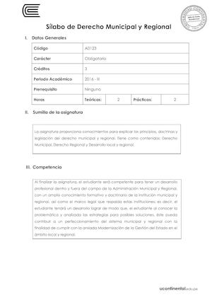 A0123 Silabo Derecho Municipal Y Regional