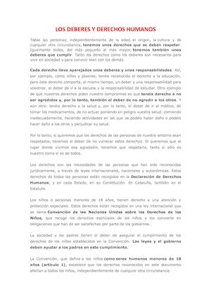 Los Deberes Y Derechos Humanos